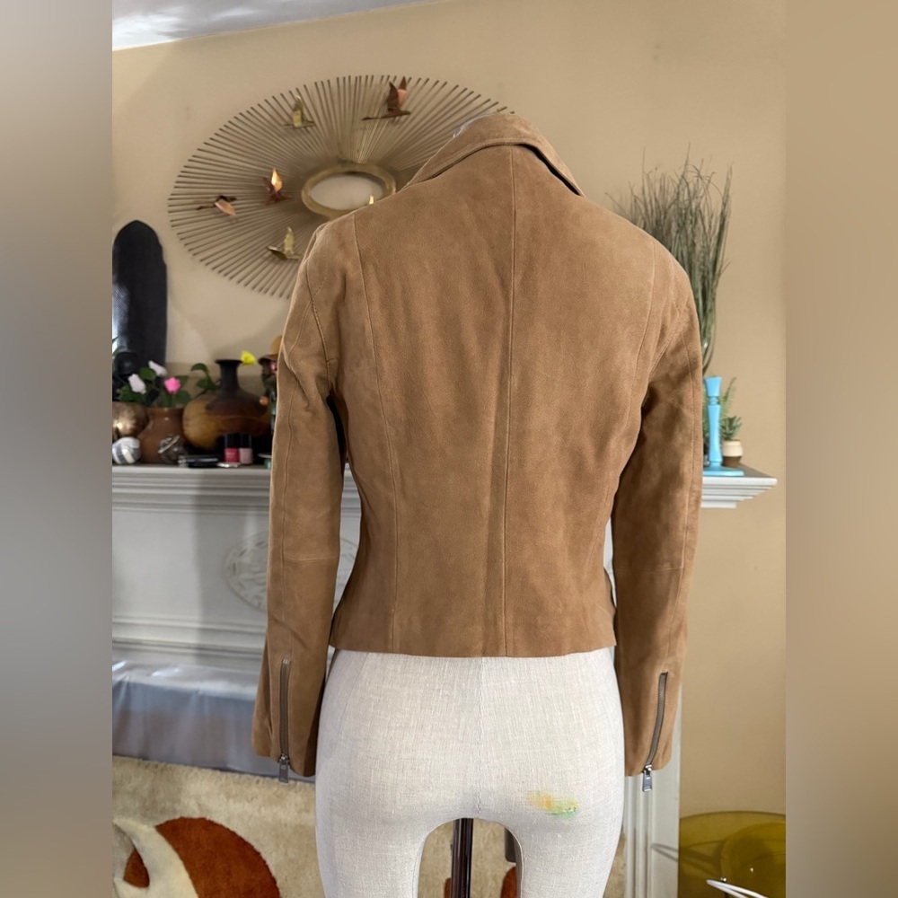 Quince 100% Suede Biker Jacket in XS pecan brown - Picture 11 of 17
